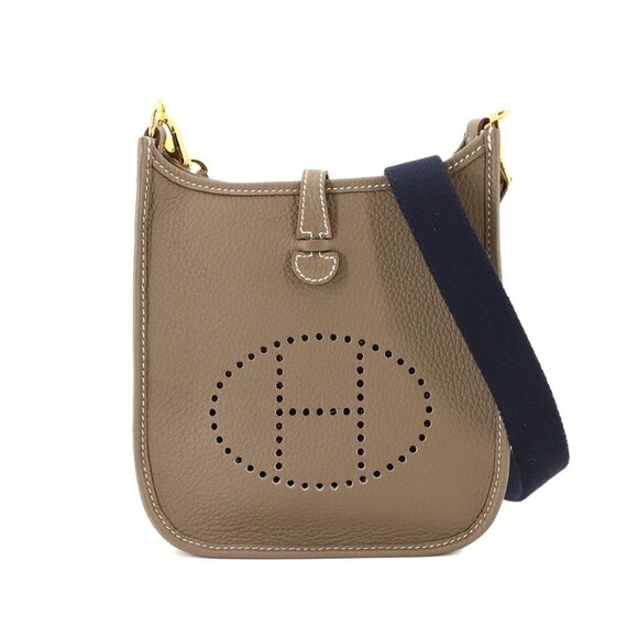 HERMES Everlyne Amazon TPM Shoulder Bag Taurillon Clemence Etoupe U 90279982 - Picture 1 of 12